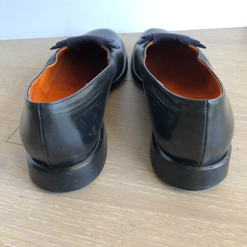 Arnold Churgin Almond Toe Leather Loafers with Toe Embellishment Navy Size 9.5 - Picture 4 of 9
